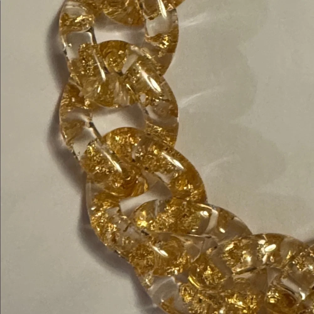 J.Crew Chunky link necklace with gold flakes BN349